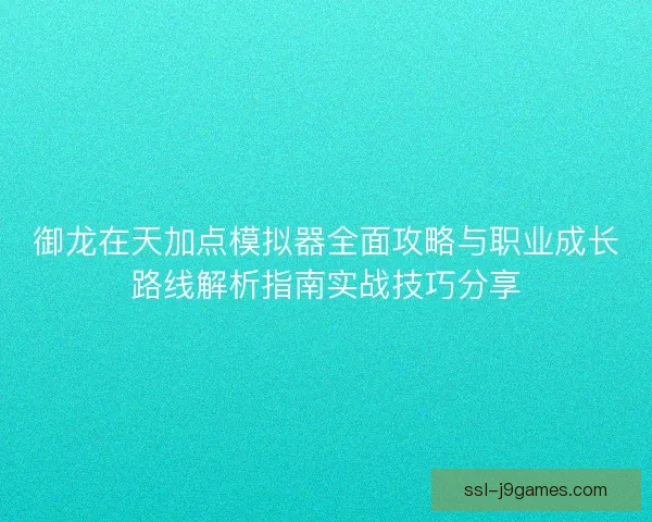 御龙在天加点模拟器全面攻略与职业成长路线解析指南实战技巧分享